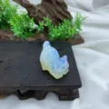 Opalite crystal cat figurine, cute handmade gemstone carved cat statue for home decor. - White Opal / 3cm