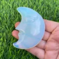 7cm Cristallo Luna Faccia Scultura Pietra Opale Gemma Intaglio Decorazione Casa - Opalite
