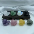 4cm Naturel Pierre Cristal Mignon Canard Figurine Guérison Minéral Pierre Gemme Animal Décor - Couleurs Mélangées