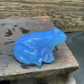 Sculpture de grenouille en pierre precieuse bleue 4cm figurine d animal mignon pour deco - Opalite Bleue