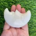 7cm cristallo bianco viso di luna intaglio pietra naturale mezzaluna decorazione guarigione - Giada Bianca