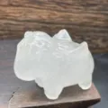 Natural white quartz crystal carving figurine cute animal shape gemstone polished healing home decor item - White Crystal