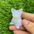 4cm natural opal crystal French bulldog figurine gemstone animal carving home decor desk ornament - Opal