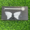 Natural white crystal angel wings carving set, semi-precious stone fairy wing pendants - White Jade