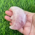 7cm cristallo naturale scolpito viso di luna pietra preziosa pietra curativa decoro - Quarzo rosa