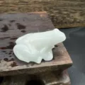 Figurine de grenouille en cristal de pierre naturelle de 4 cm sculpture de mignon animal - Jade Blanc