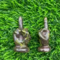 Statua dito medio in pietra naturale 5cm scultura gemma divertente decorazione scrivania - Pietra Aouyan
