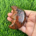 7cm pietra naturale intagliato cristallo faccia di luna regalo decorazione casa cristallo - Ossidiana Mogano