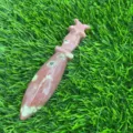 Pugnale di simulazione scolpito in cristallo di pietra semi-preziosa naturale da 12 cm - Tormalina Rosa
