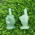 Scultura cristallo pietra verde gesto dito medio scrivania novità decorazione - Aventurina verde