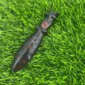 Pugnale intagliato in pietra semi-preziosa naturale coltello di cristallo 12cm bacchetta - Giada dei Fiori di Pruno