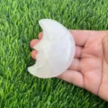7cm Cristallo Luna Viso Intagliato Pietra Preziosa Tasca Cristallo Guarigione Casa - Cristallo di rocca