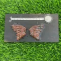 Natural gemstone butterfly wings crystal pair for DIY jewelry making and craft decor. - Red Sesame