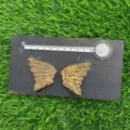 Natural Semi-Precious Stone Wings Set Brown Gold 10cm Crystal Craft Accessories DIY - Gold Silk Jade