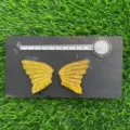 Natural gemstone wing charms set 10cm, crystal feather pendant for DIY jewelry making. - Golden Quartz / Citrine Color