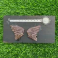 Natural gemstone crystal wings pendant variant, brown quartz butterfly wings for jewelry making 5cm - Strawberry Quartz