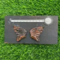Natural crystal gemstone wing charms set, 5cm single carved crystal butterfly wings for jewelry. - Mahogany Obsidian