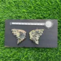 Natural gemstone carved wing set 10cm crystal butterfly wings for jewelry making craft - Leopard Jasper