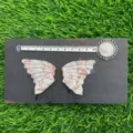 Natural gemstone butterfly wings crystal decor 5cm single piece craft display - Red Grid Jasper