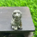 Natürlicher Edelstein Hund Figur 3cm süße Stein Hund Skulptur Mini Kristall Tier Deko Ornament - Flammenstein