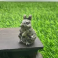 Natuursteen konijn beeldje kristal snijwerk klein dier standbeeld genezing thuis decor ornament - Dalmatijnse jaspis