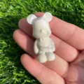 1.5 Pollici Figura Orso in Pietra Naturale Scultura Gemma Simpatico Orso Cristallo - Turchese Bianco