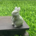 Natuursteen Konijn Beeldje 4cm Handgemaakt Klein Dier Jade Kristal Healing Interieur - Lushan Jade