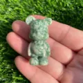 Statuetta Orso in Pietra Naturale Verde 1.5 Pollici Scultura Gemma Sku Articolo. - Diaspro a Punti Verdi