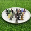 1.5 Inch Natural Semi-Precious Stone Mother Earth Gaia Crystal Figurine Assorted Colors - Mixed Colors Shipped Randomly
