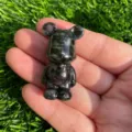 Statuetta di orso in pietra naturale scultura di cristallo tascabile per decorazione casa - Rubino Zoisite