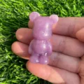 Statuetta di orso in pietra naturale 1.5 pollici cristallo intagliato animale carino da collezione - Fosfosiderite