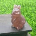 Kristallen Konijn Beeldje Edelsteen Dier Sculptuur Stenen Haazje Decor 4cm Variant - Aardbeienkwarts