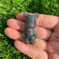 Statua di orso in pietra naturale scultura di cristallo gemma intaglio simpatico decorazione - Labradorite