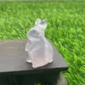 4cm Natuursteen Kristal Konijn Beeldje Edelsteen Dier Decoratie Schattig Standbeeld - Macaron Fluoriet