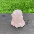 Rose quartz crystal ghost carving, cute 3cm healing stone Halloween decor variant. - Rose Quartz