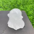 Natural White Crystal Ghost Figurine Halloween Quartz Stone Small Animal Carving Variant - White Crystal