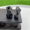 Figurine de torse féminin en cristal de labradorite naturelle, sculpture miniature - Larvikite