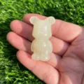 Scultura di orso in pietra naturale da 1,5 pollici simpatico animale cristallo - Giada Afgana