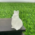 Natuurlijk kristal snijwerk konijn beeldje, 1.5 inch edelsteen konijntje decoratie. - Bergkristal
