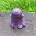Natural gemstone purple ghost crystal figurine, cute Halloween decor carving statue variant. - Phosphosiderite