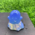 3cm Blue Crystal Ghost Figurine Cute Halloween Gemstone Carving Pocket Stone Home Decor - Blue Opalite