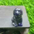Natur Edelstein Hund Kristall Schnitzerei Figur, süße Skulptur für die Heimdekoration. - Blauer Sodalith