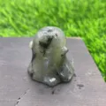 Natural stone crystal ghost figurine variant, 3cm cute miniature Halloween decor piece. - Labradorite