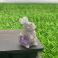 Kristallen Konijn Beeldje Natuurlijke Steen Paarse Kwarts Dier 4cm Model Artikel - Phosphosideriet