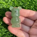 Statuetta di Orso in Pietra Naturale Verde 1.5 Pollici Carino Animale Intagliato - Aventurina verde