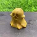 Yellow crystal stone ghost figurine, 3cm natural gemstone Halloween small ghost decor. - Golden Quartz / Citrine Color