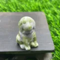 Natuerlicher edelstein kleiner Hund skulptur geschnitzt kristall tier dekoration 3cm - Glückverheißende Jade