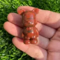 Statua orso in pietra naturale, 1.5 pollici scultura di orso gemma intagliata a mano. - Sesamo Rosso