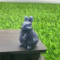 4cm Natuursteen Konijn Beeldje Kristal Snijwerk Dier Beeld Huis Decoratie Blauw - Blauwe Aventurijn