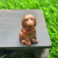 Naturstein geschnitzter welpe figur kristall heilung stein miniatur hund ornamente dekor - Roter Jaspis